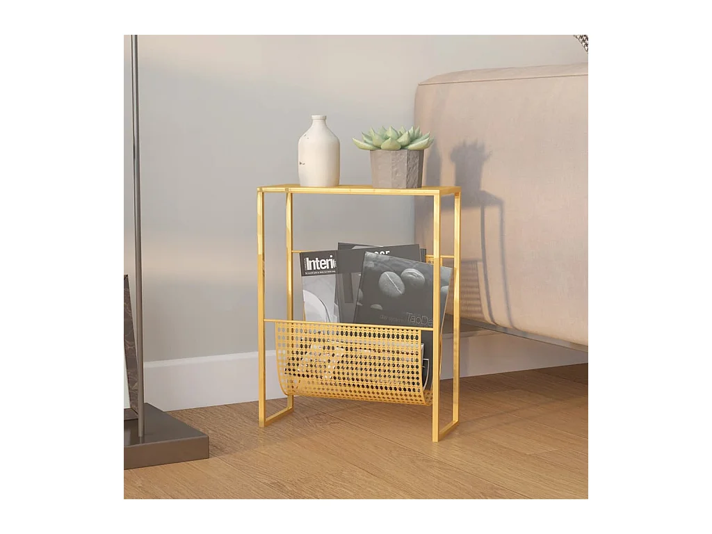 Porte-revue Doré 35x15x45 cm Acier