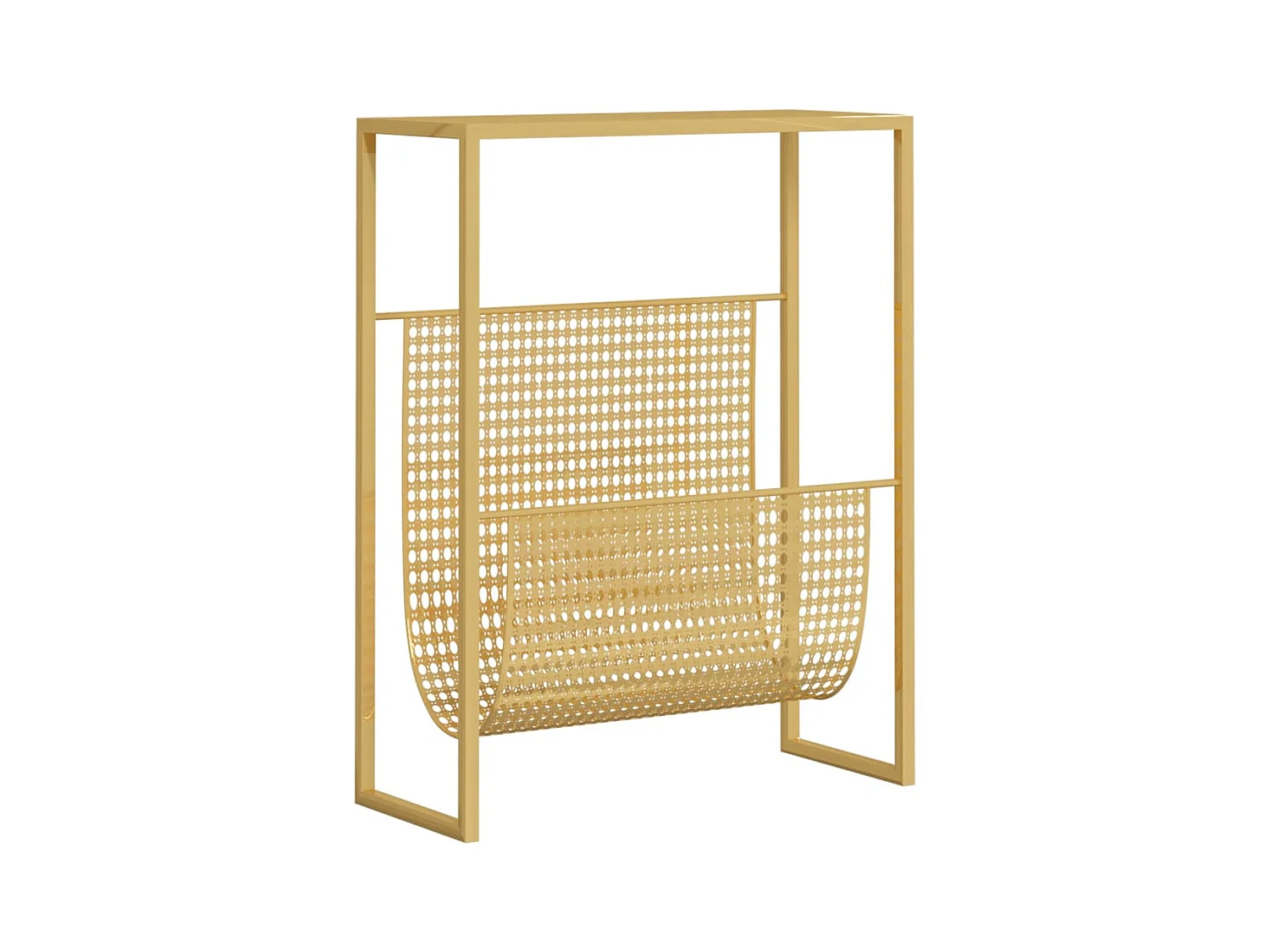 Revistero de acero dorado 35x15x45 cm