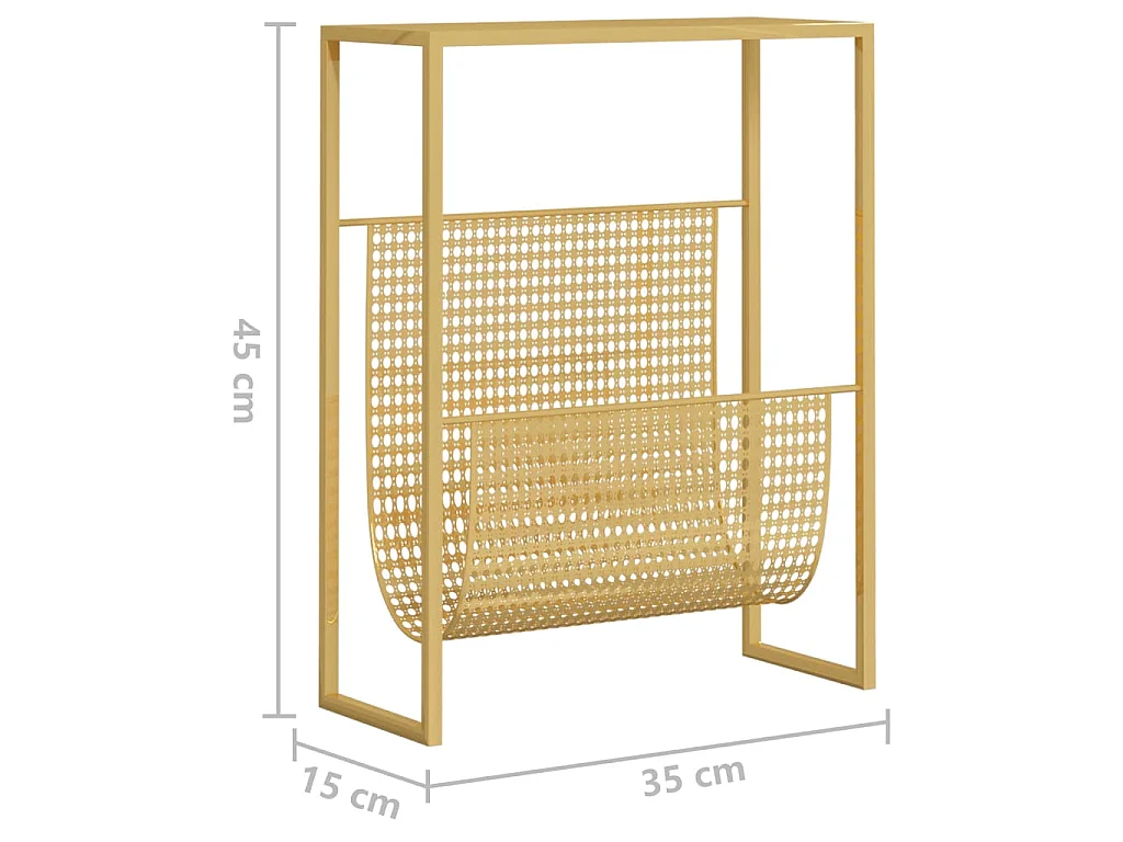 Porte-revue Doré 35x15x45 cm Acier