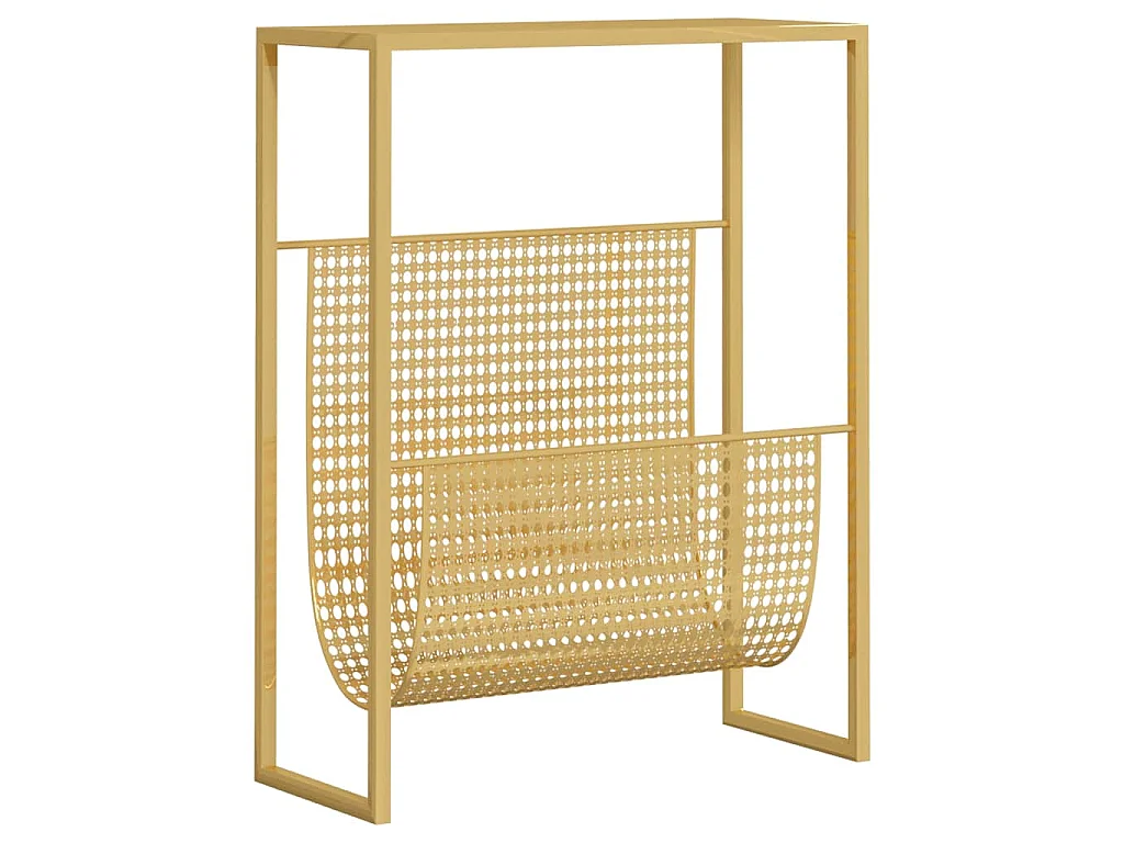 Suporte de revistas 35x15x45 cm aço dourado