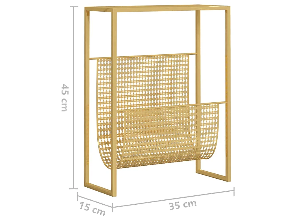 Suporte de revistas 35x15x45 cm aço dourado