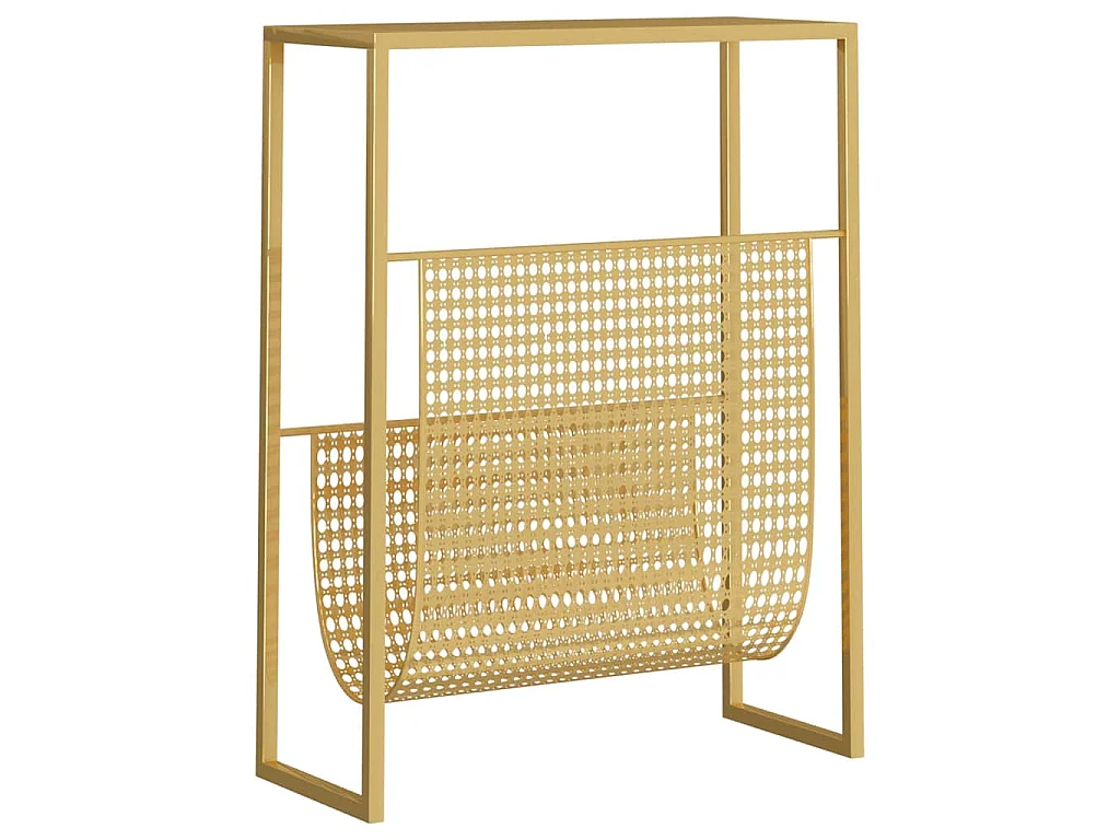 Suporte de revistas 35x15x45 cm aço dourado