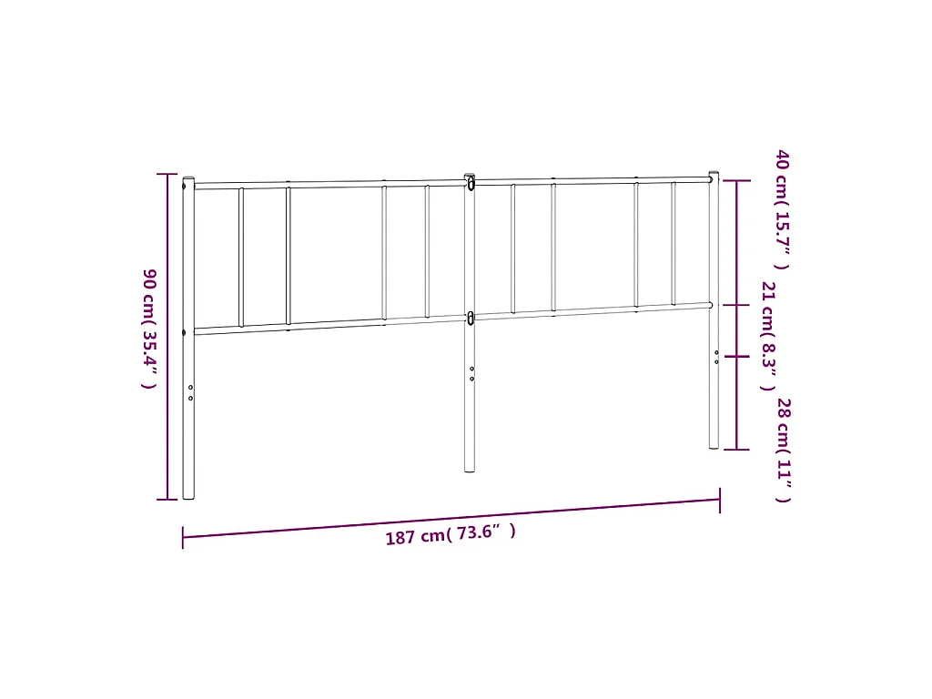 Testiera di Ricambio in Metallo Bianco 180 cm