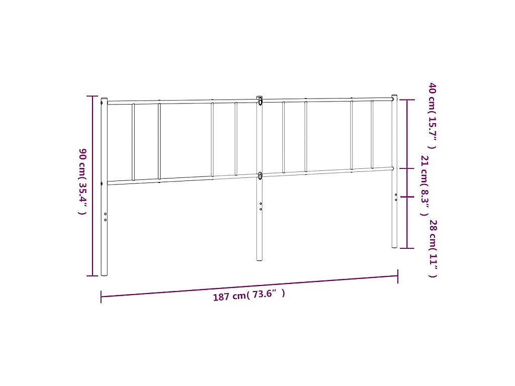 Tête de lit de remplacement métal blanc 180 cm