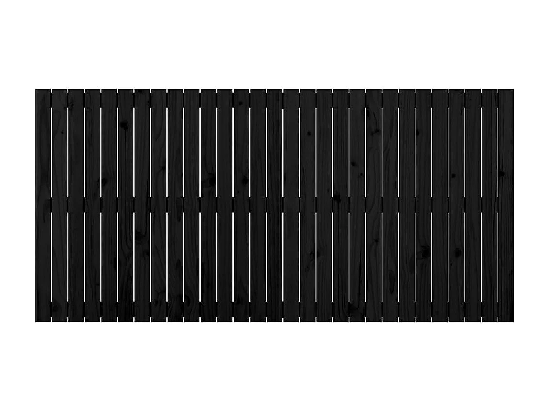 Tête de lit murale Noir 185x3x90 cm Bois massif de pin