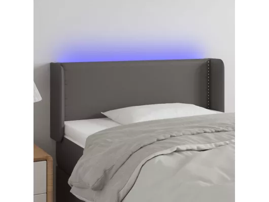 Kauf Unique LED Kopfteil Grau 93x16x78/88 cm Kunstleder