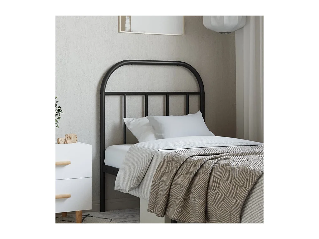 Tête de lit métal noir 75 cm