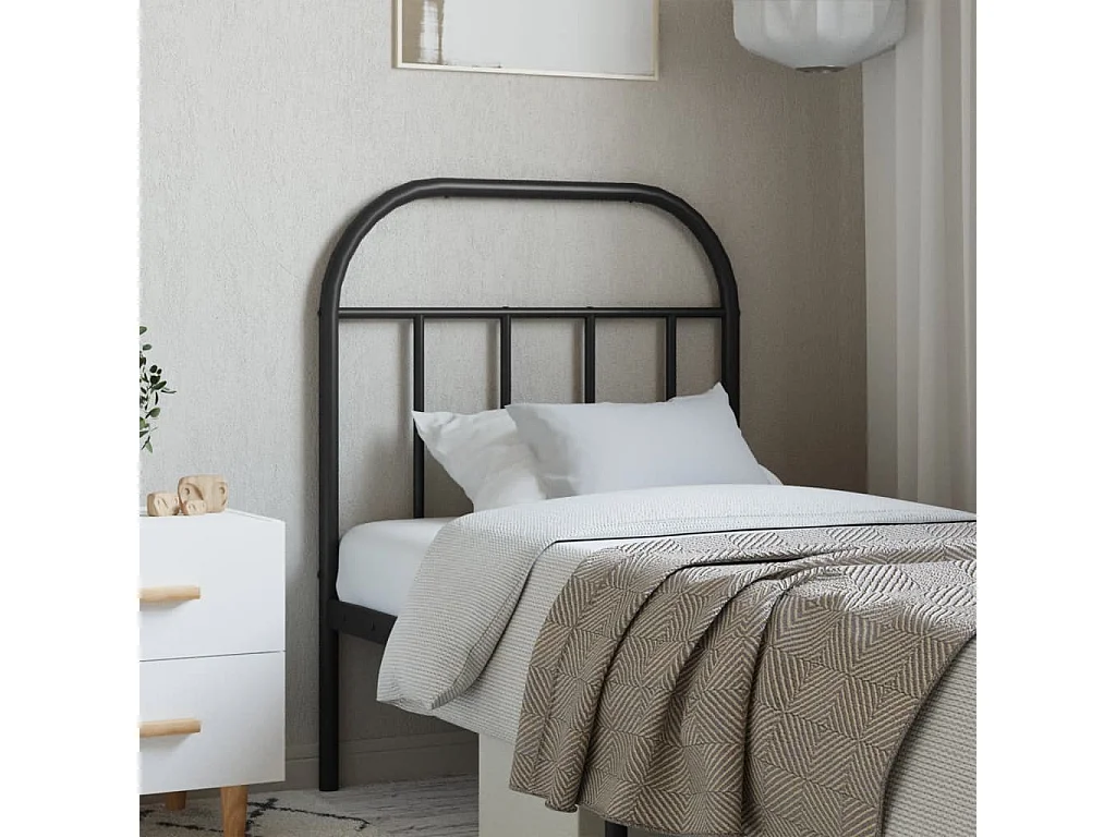 Cabeceira de cama 75 cm metal preto