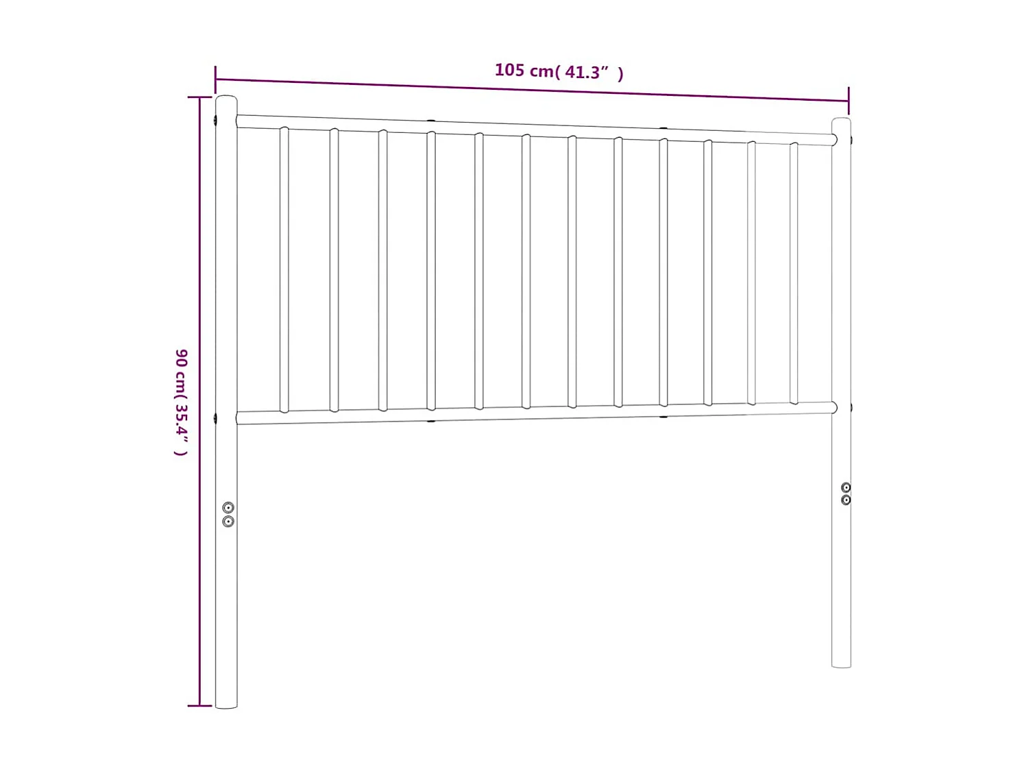 Kopfteil Metall Schwarz 100 cm