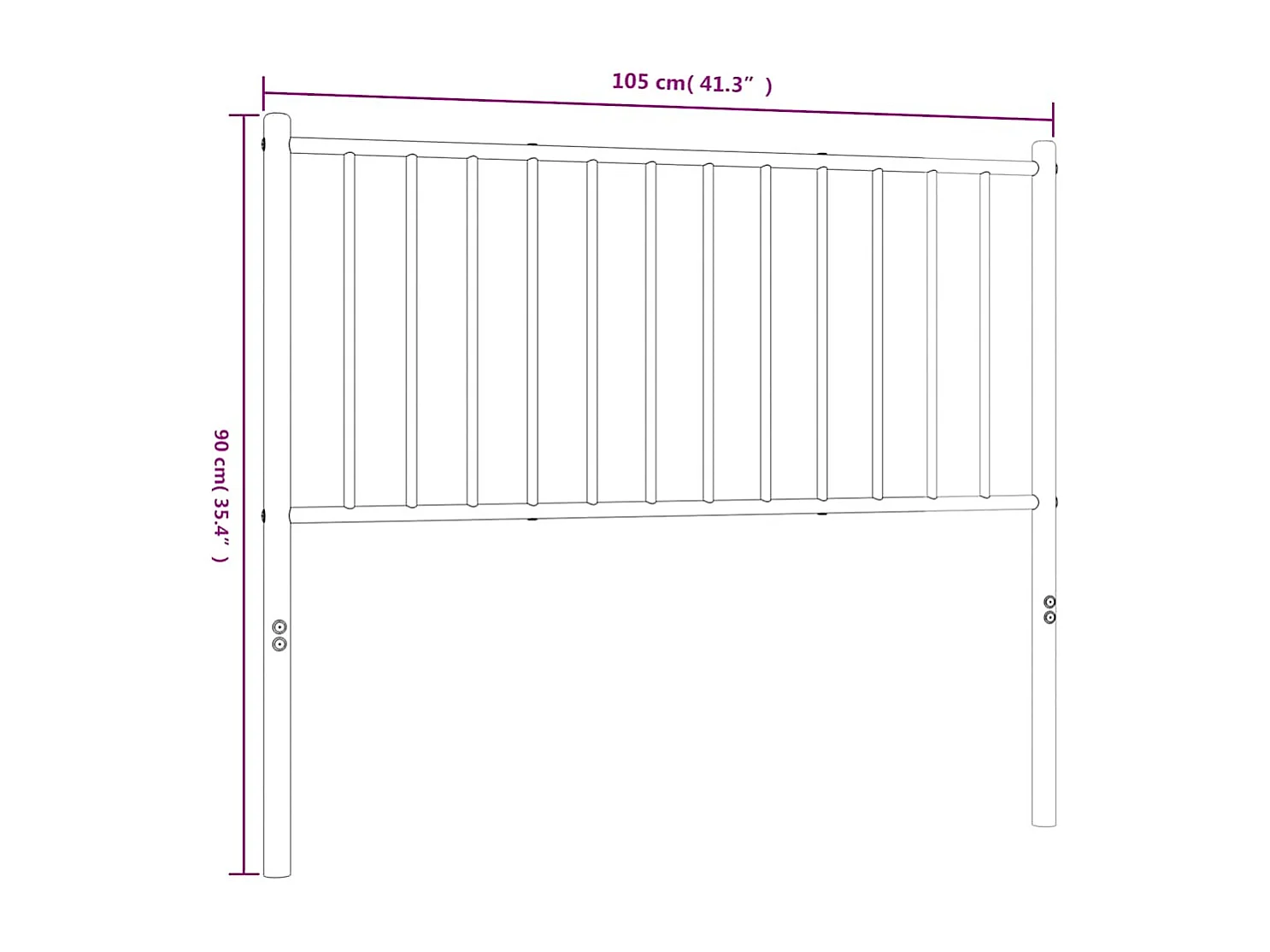 Kopfteil Metall Schwarz 100 cm