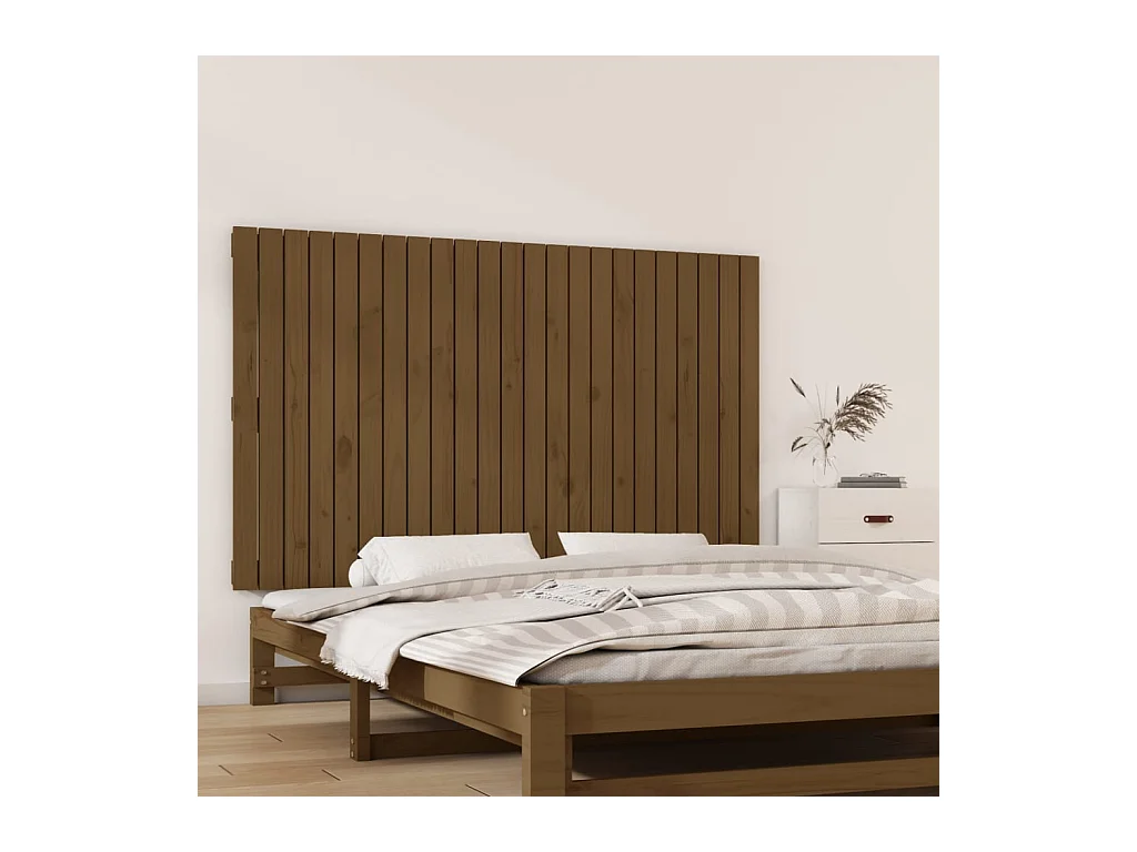 Wand-Kopfteil Honigbraun 147x3x90 cm Massivholz Kiefer