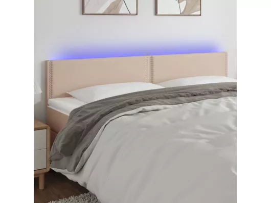 Kauf Unique LED Kopfteil Cappuccino-Braun 200x5x78/88 cm Kunstleder