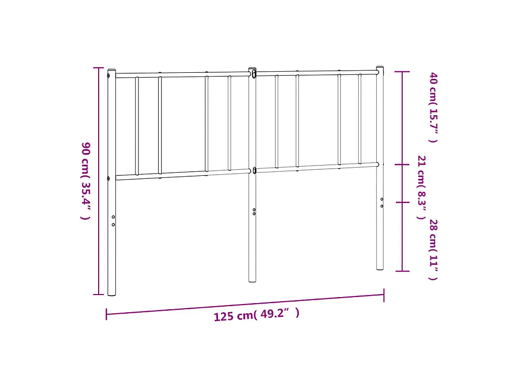 Tête de lit de remplacement métal blanc 120 cm
