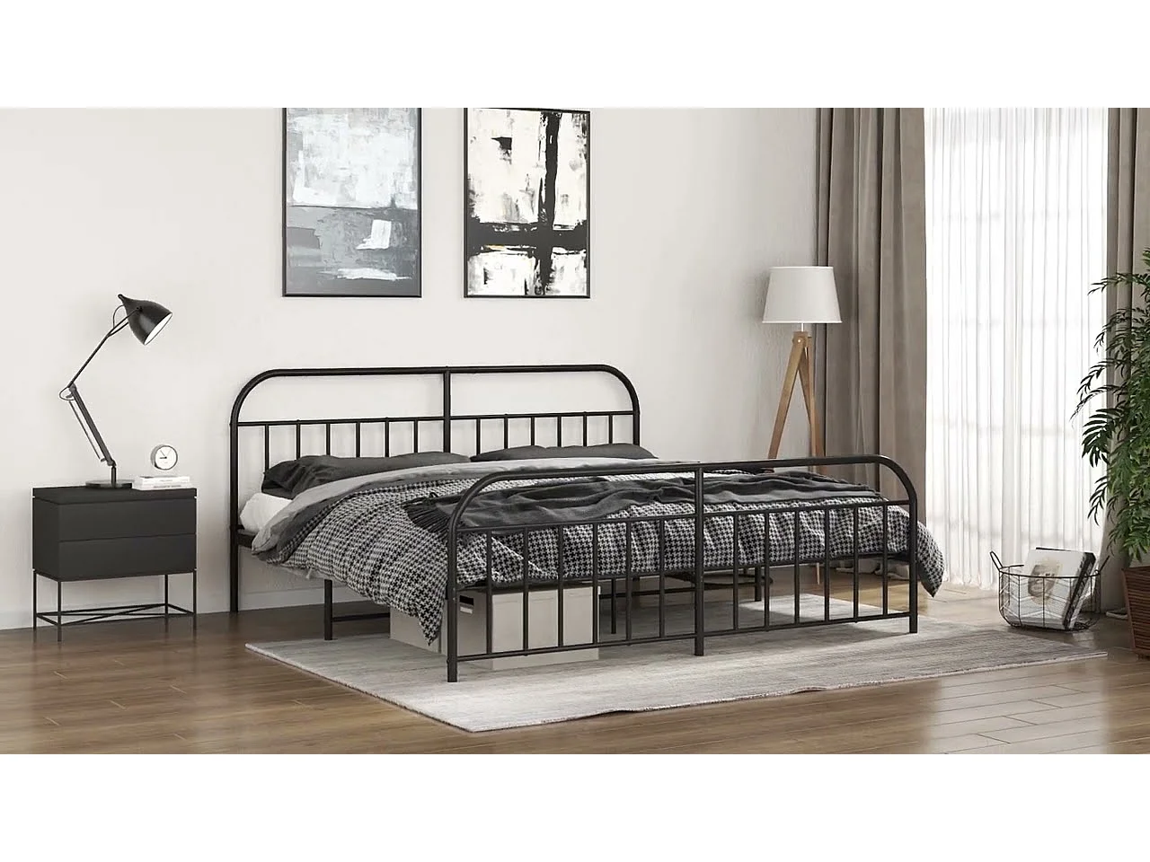 Ersatz-Kopfteil Metall Schwarz 180 cm