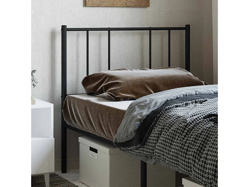 Tête de lit de remplacement métal noir 90 cm