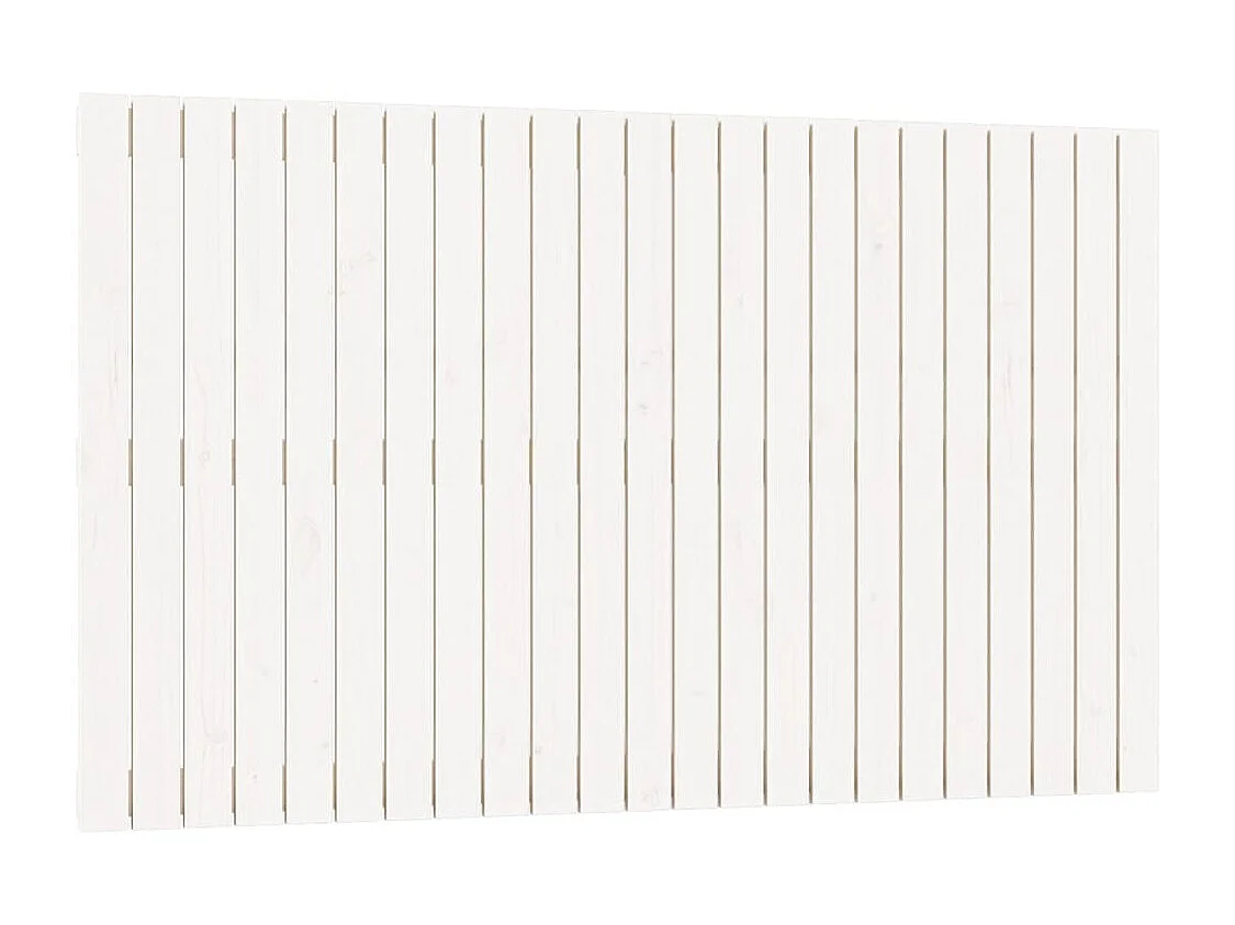 Cabecero de cama de pared madera maciza pino blanco 147x3x90 cm