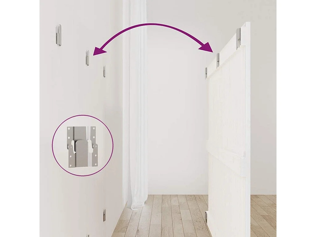 Cabecero de cama de pared madera maciza pino blanco 147x3x90 cm
