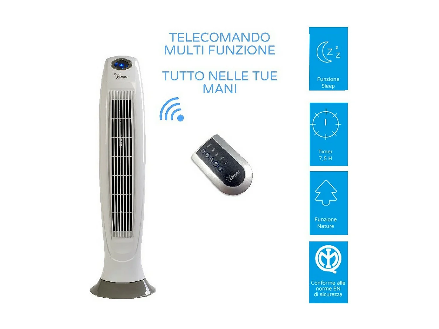 Ventilador de Coluna Etesia, Branco, 24,3x86x24,3 cm, Bimar