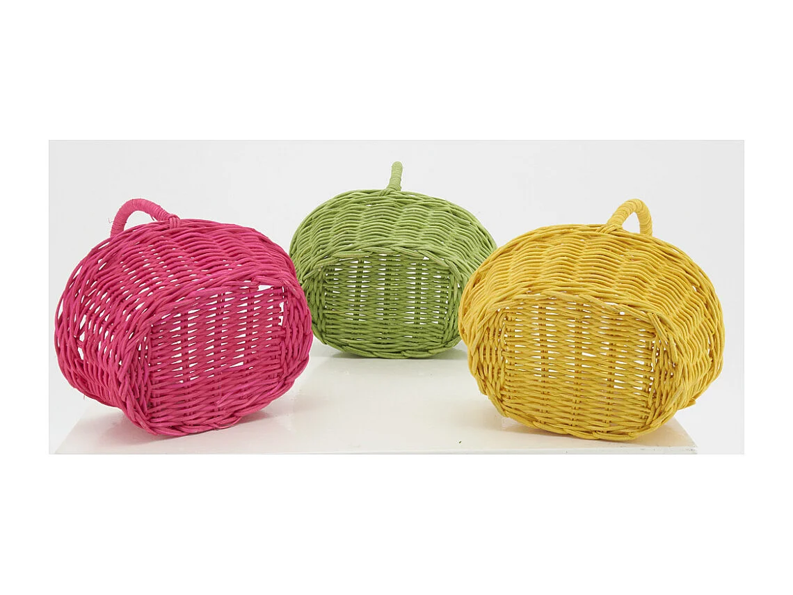 Paniers en rotin ovales coloris assortis Lot de 3