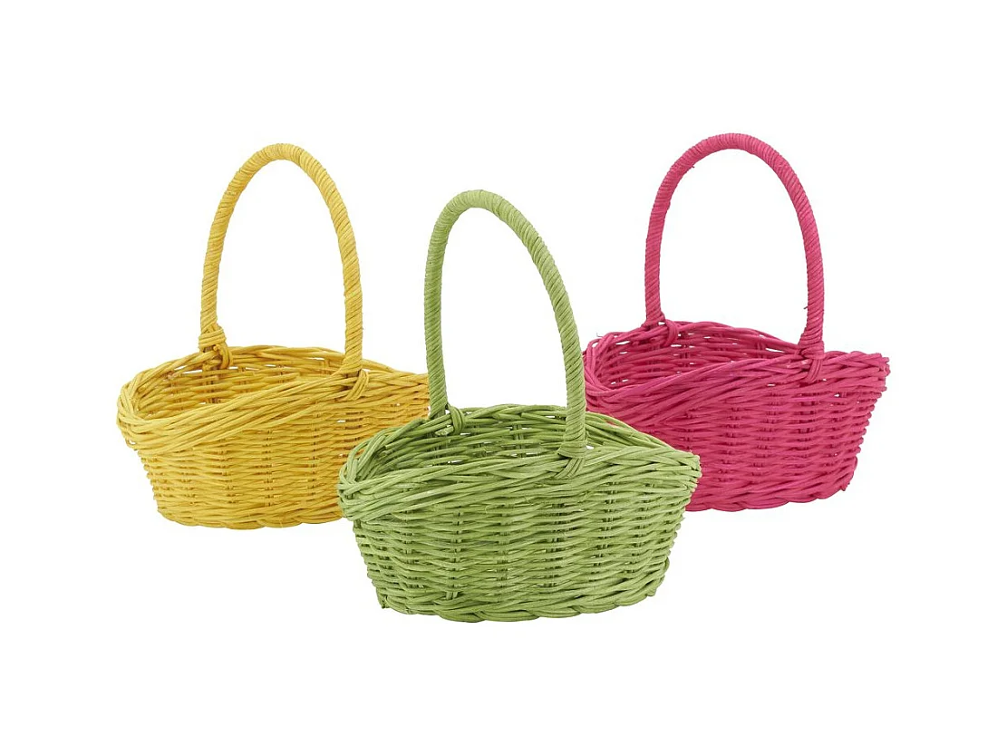 Paniers en rotin ovales coloris assortis Lot de 3