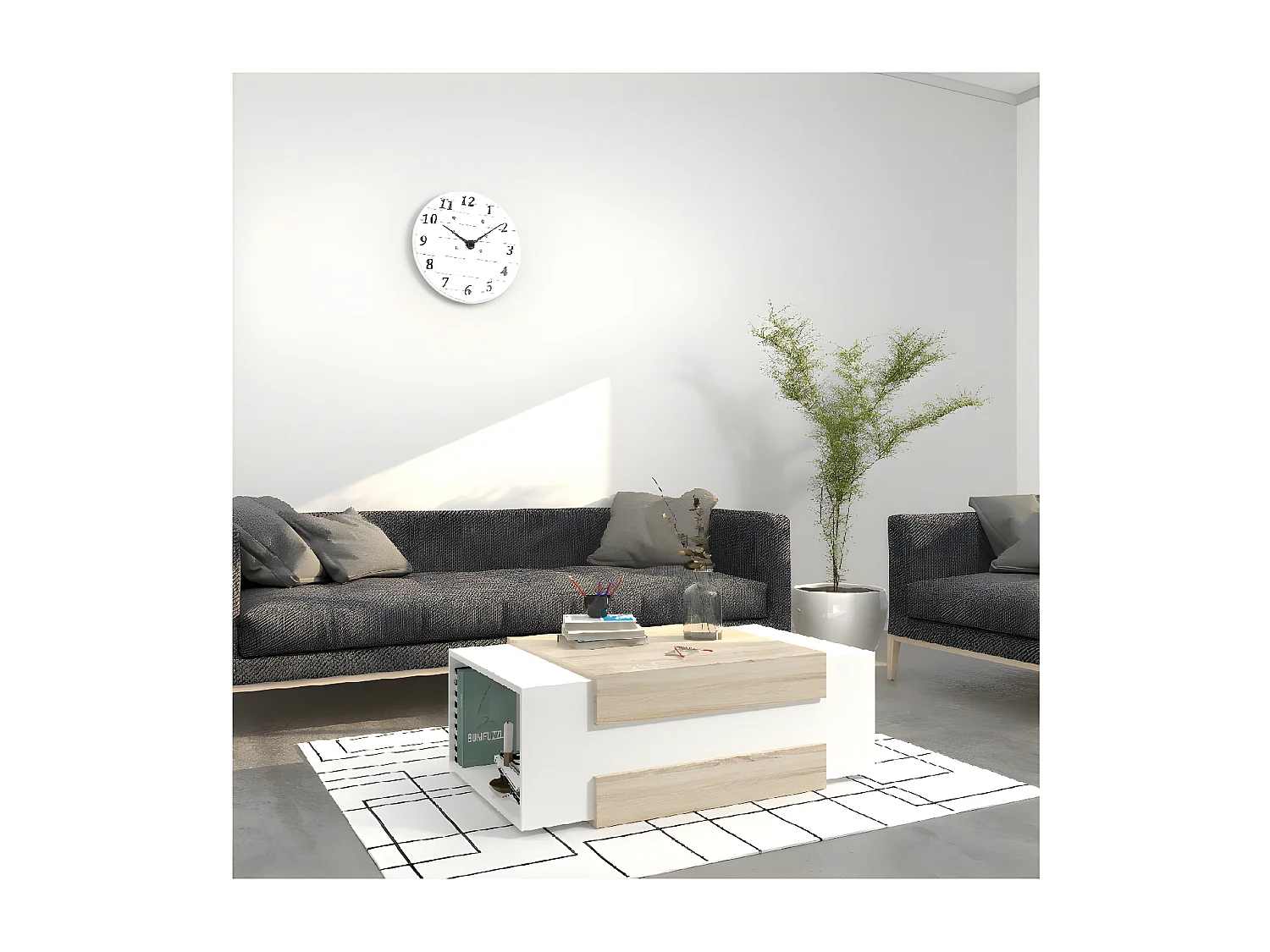 Table Basse Ulrica, Sonoma, 100x60x35 cm, EPIKASA