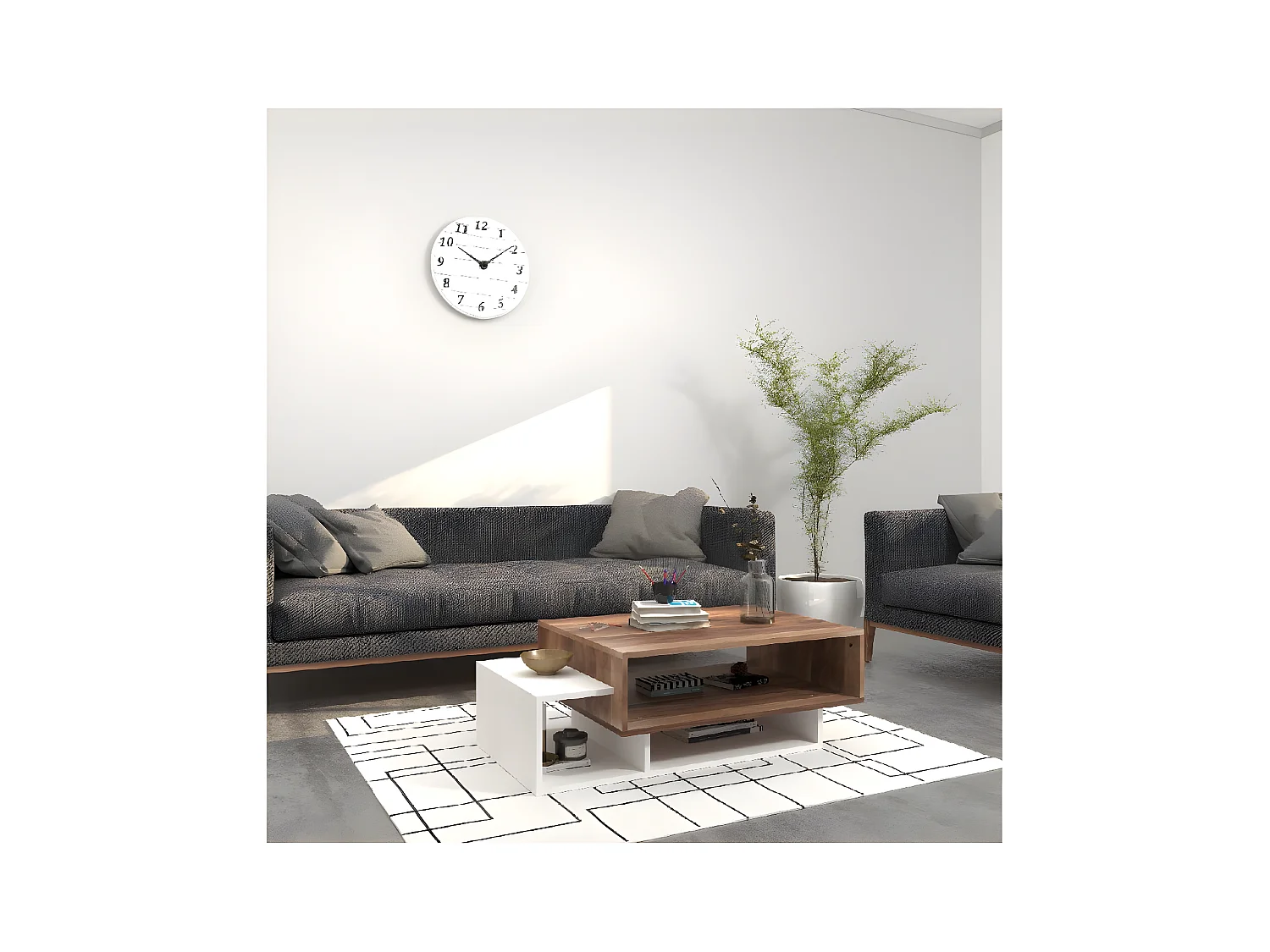 Koffietafel Elisa - Walnoot - 100x60x35 cm - EPIKASA