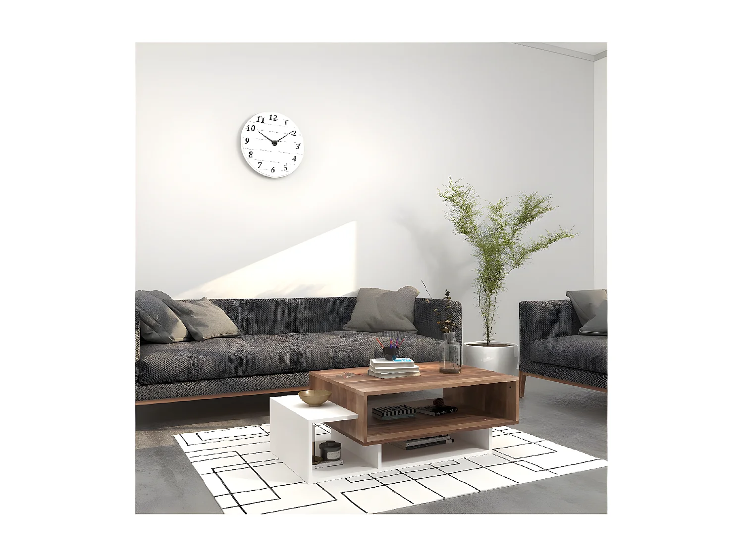 Mesa de Centro Elisa, Noz, 100x60x35 cm, EPIKASA