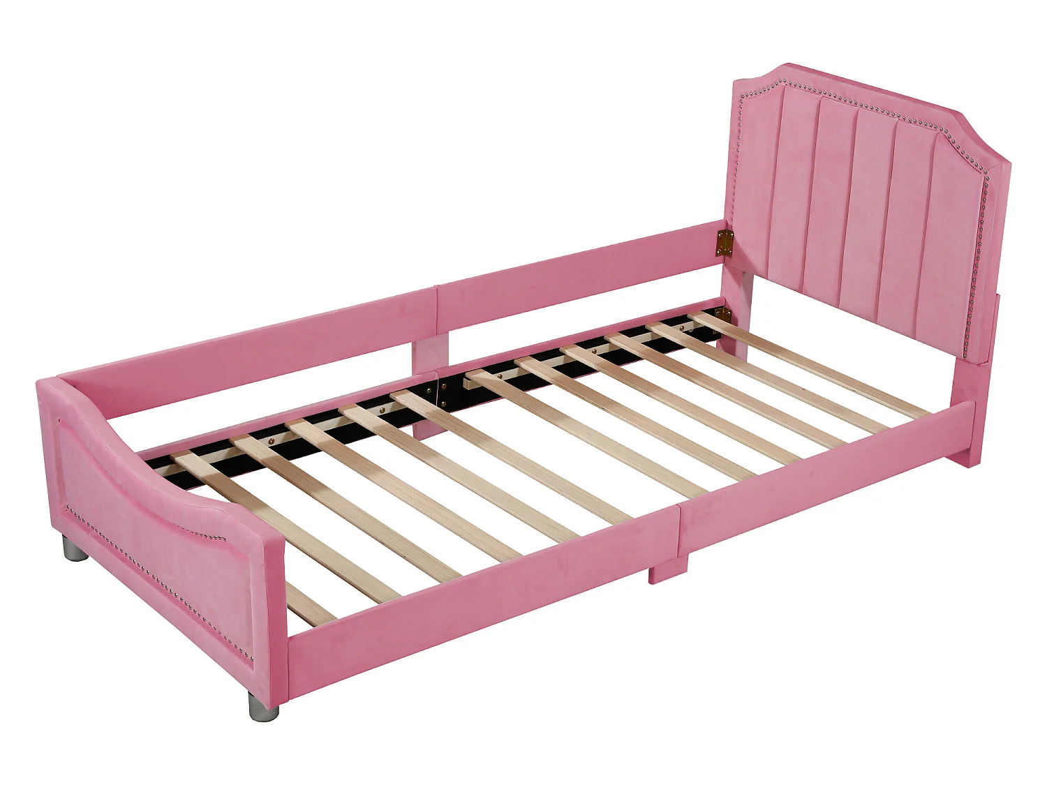 Beleuchtetes einfaches 90x200cm für Kinder – beleuchtetes Canapé aus Velours – Rose