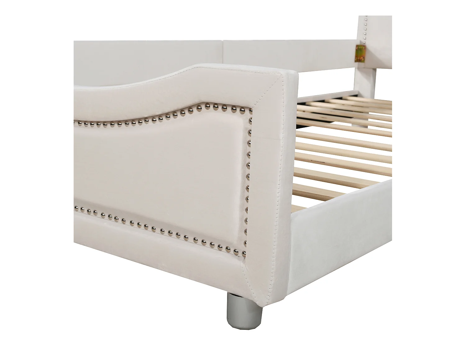 Eenpersoonsbed 90x200cm voor kinderen - fluwelen slaapbank - Beige