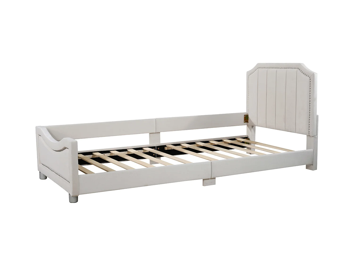 Eenpersoonsbed 90x200cm voor kinderen - fluwelen slaapbank - Beige