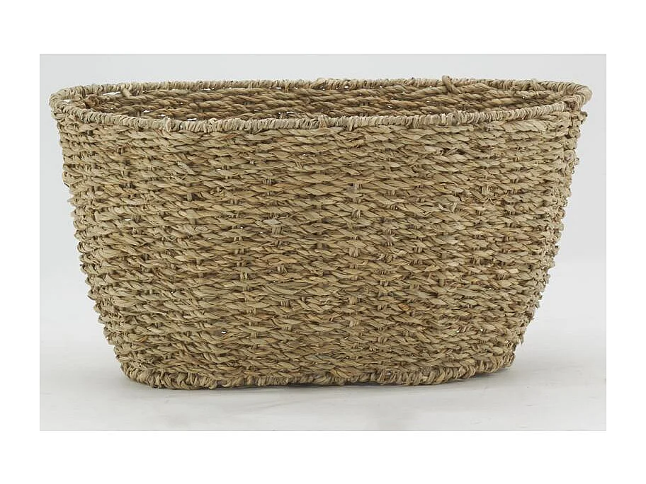 Corbeilles ovales en jonc et métal (lot de 2)