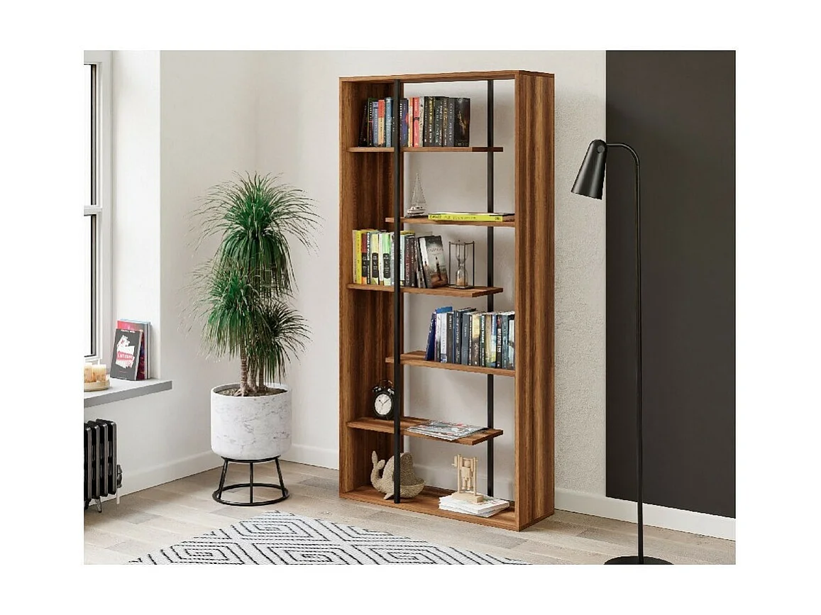 Regał Labirynt, Orzech, 90x30x183 cm, EPIKASA