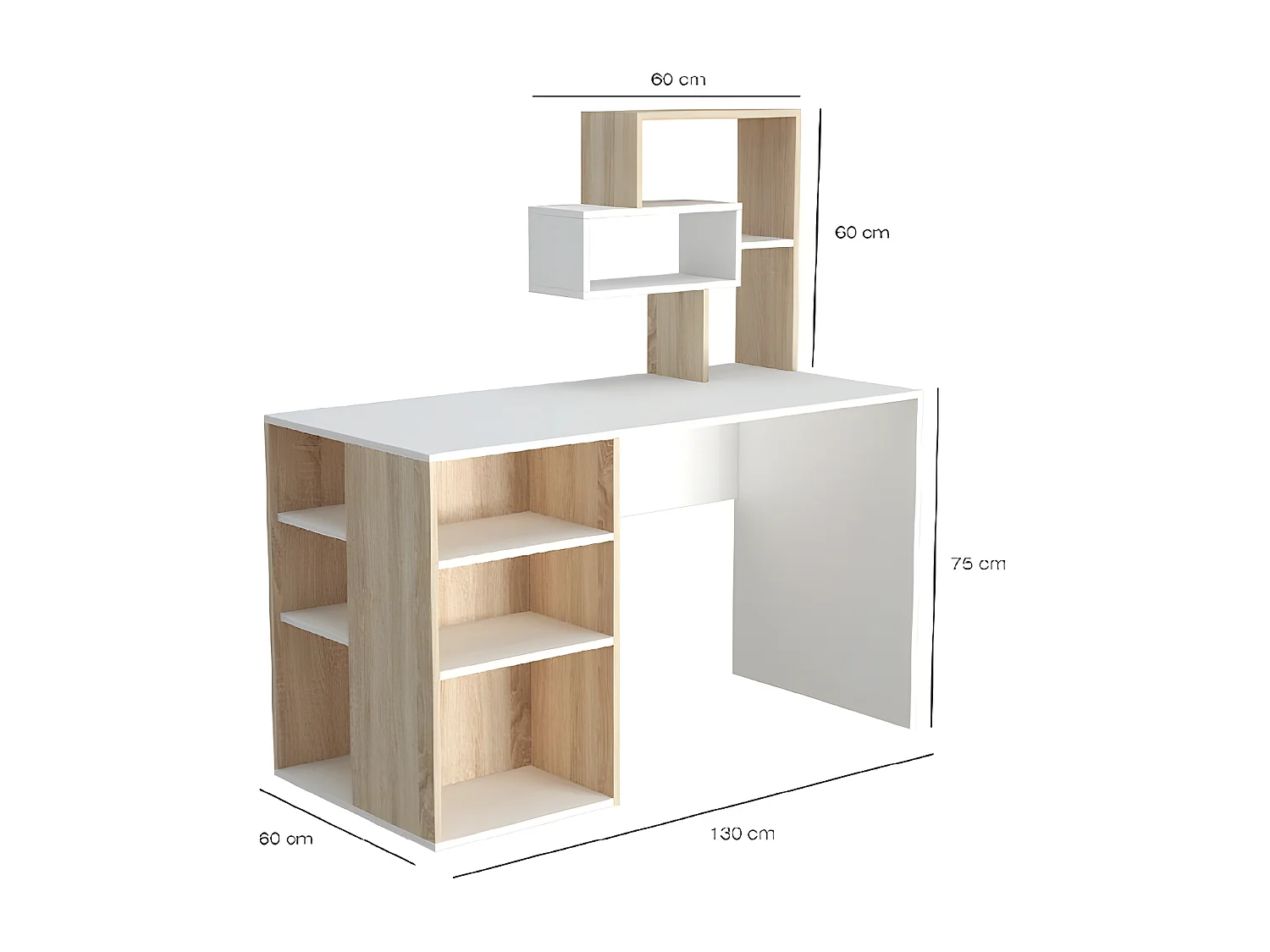 Bureau Lara - Sonoma - 130x60x135 cm - EPIKASA
