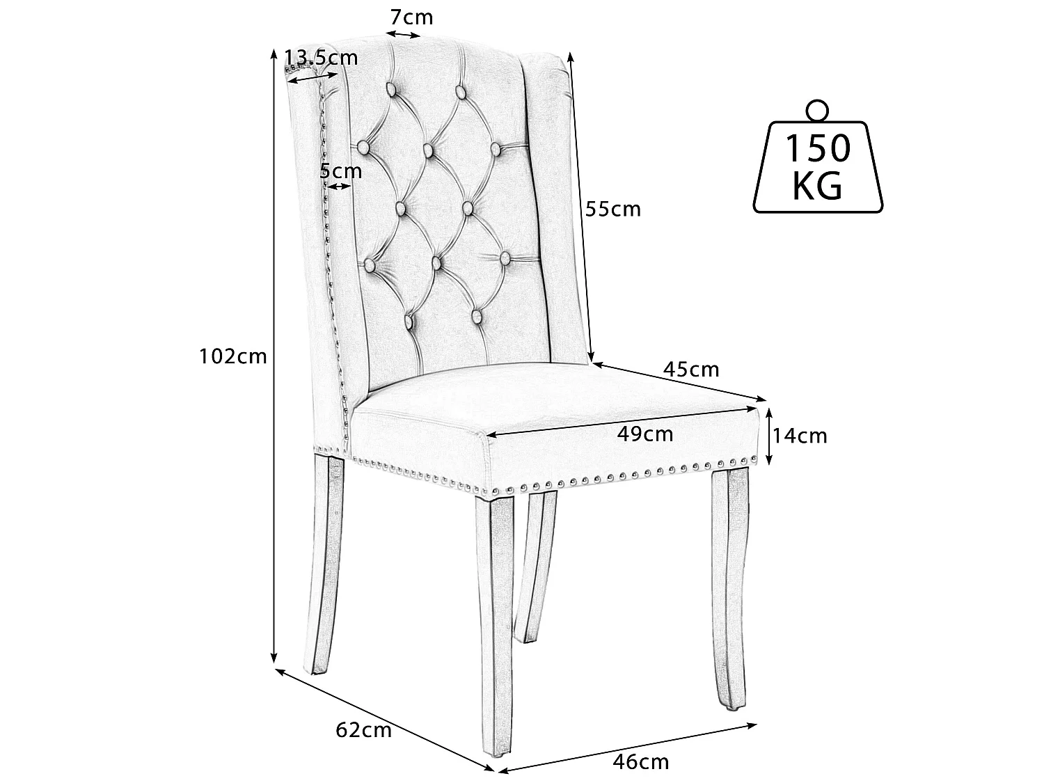 Set di 2 sedie in velluto con gambe in rovere - grigio