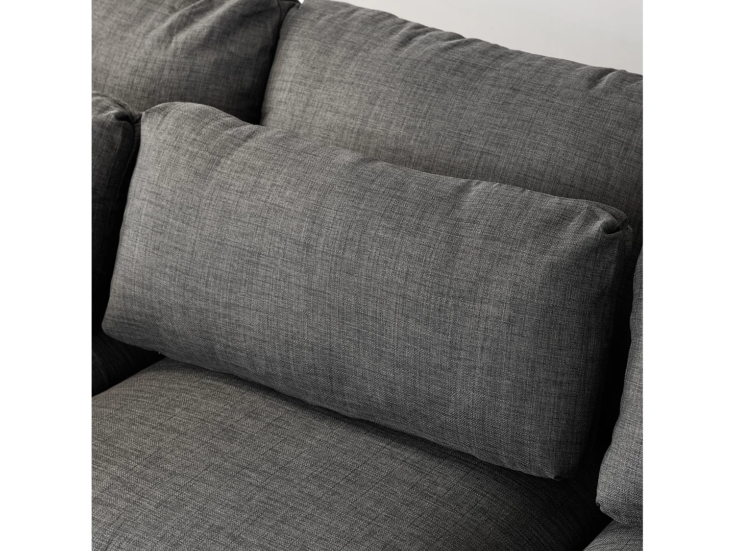 Canapé d'angle reversible en tissu 4 places - gris foncé