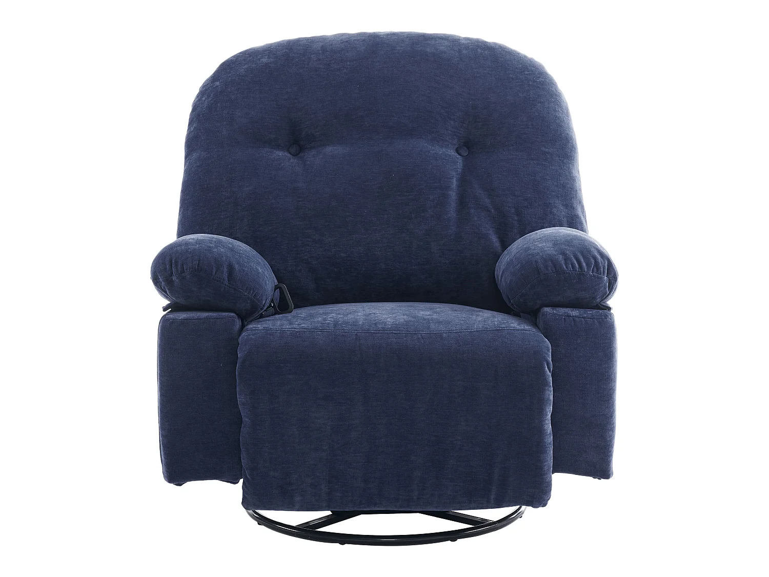 Fauteuil de massage pivotante à 360° en tissu avec accoudoirs et dossier - bleu