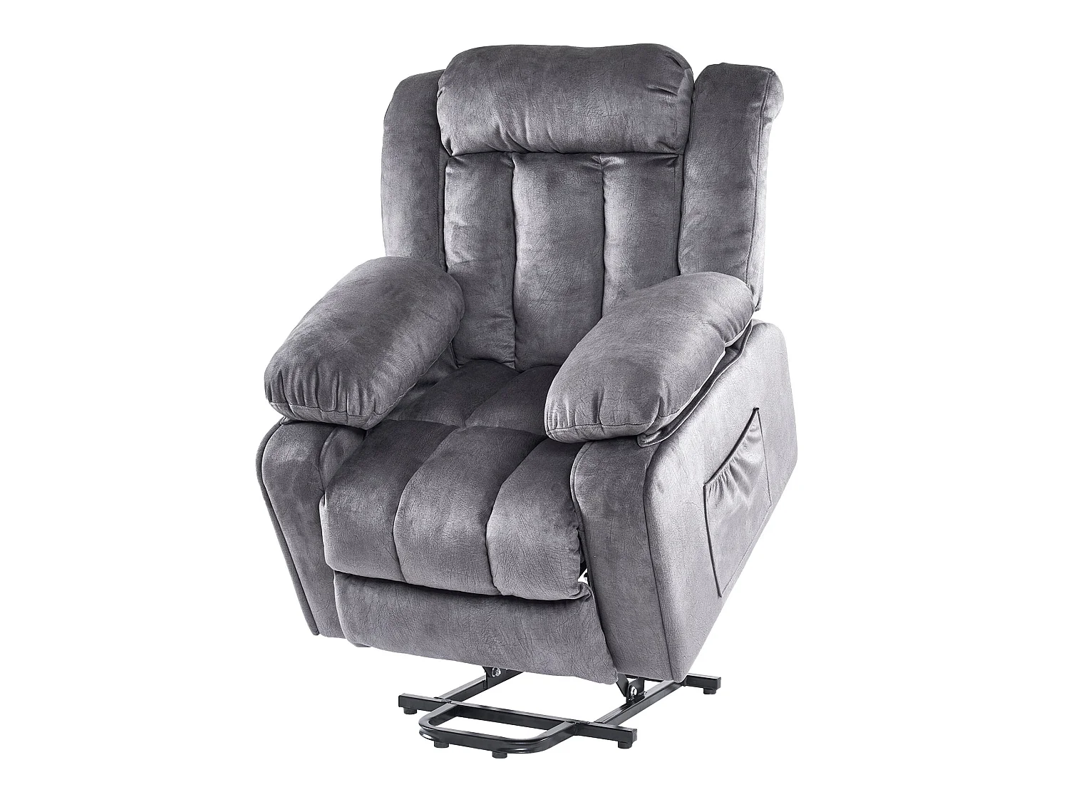 Fauteuil releveur électrique avec fonction massage en tissu - gris