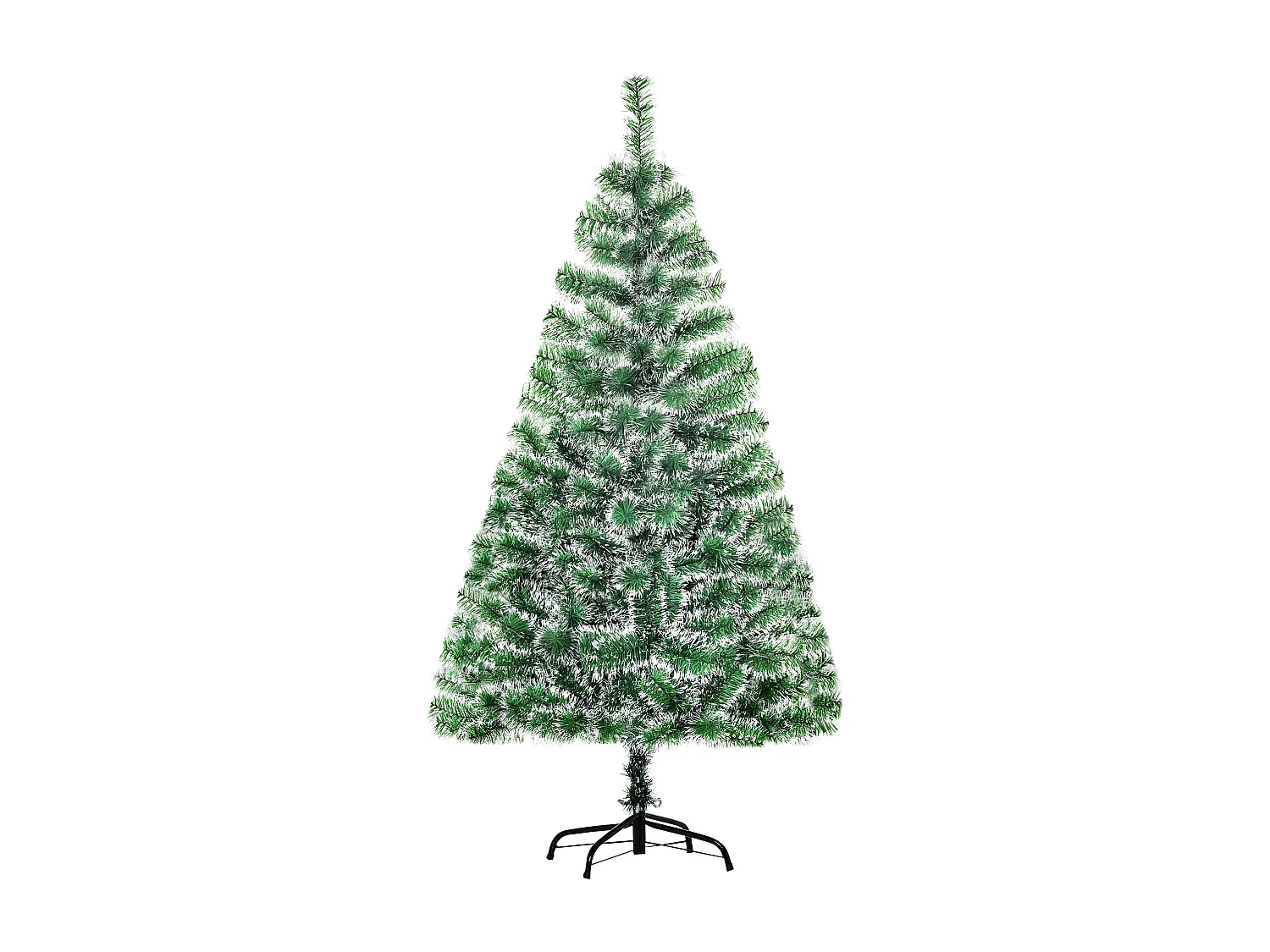 Sapin de Noël artificiel aspect enneigé Ø 75 x 150H cm 416 branches épines imitation Nordmann grand réalisme