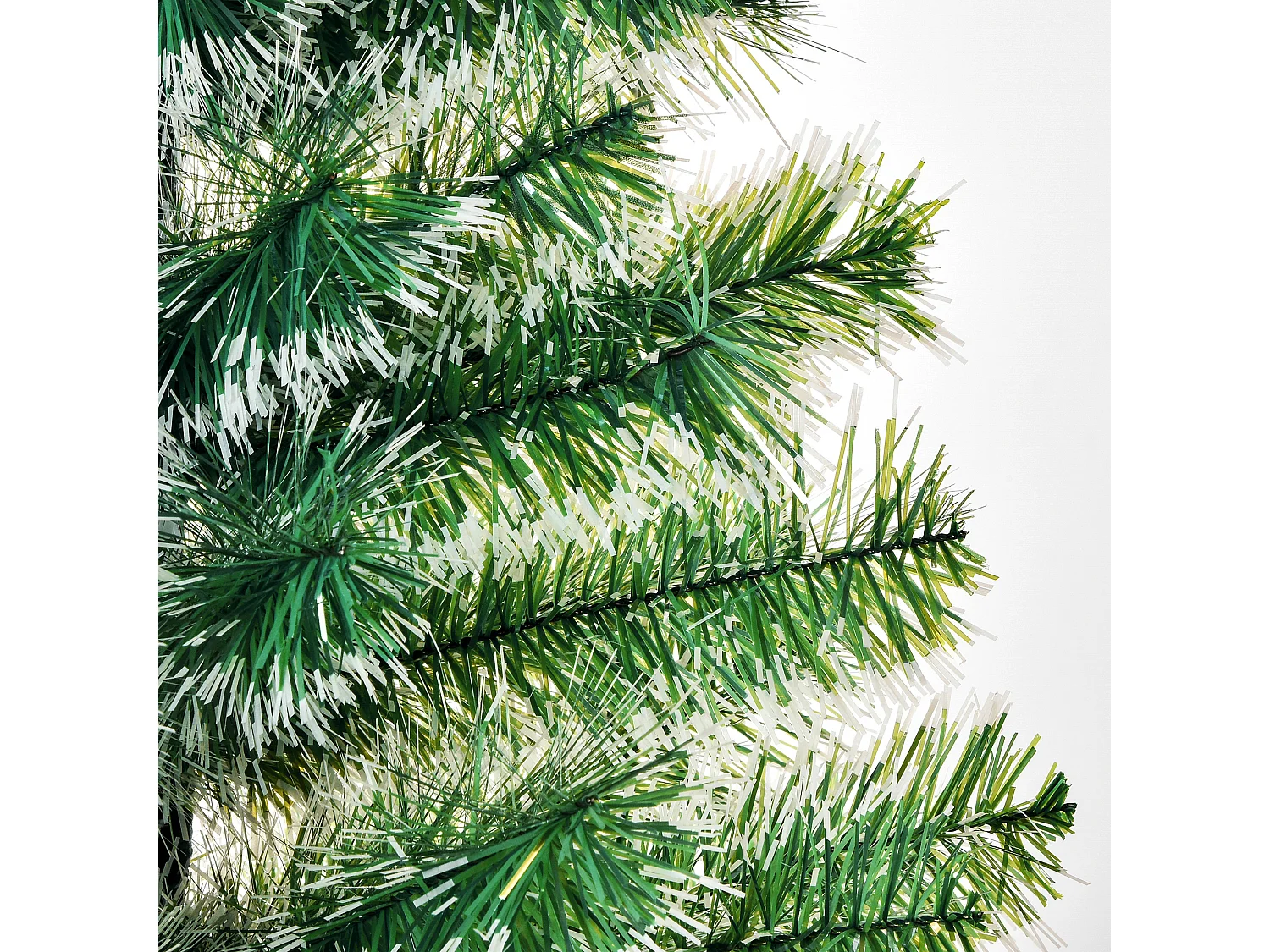 Sapin de Noël artificiel aspect enneigé Ø 75 x 150H cm 416 branches épines imitation Nordmann grand réalisme