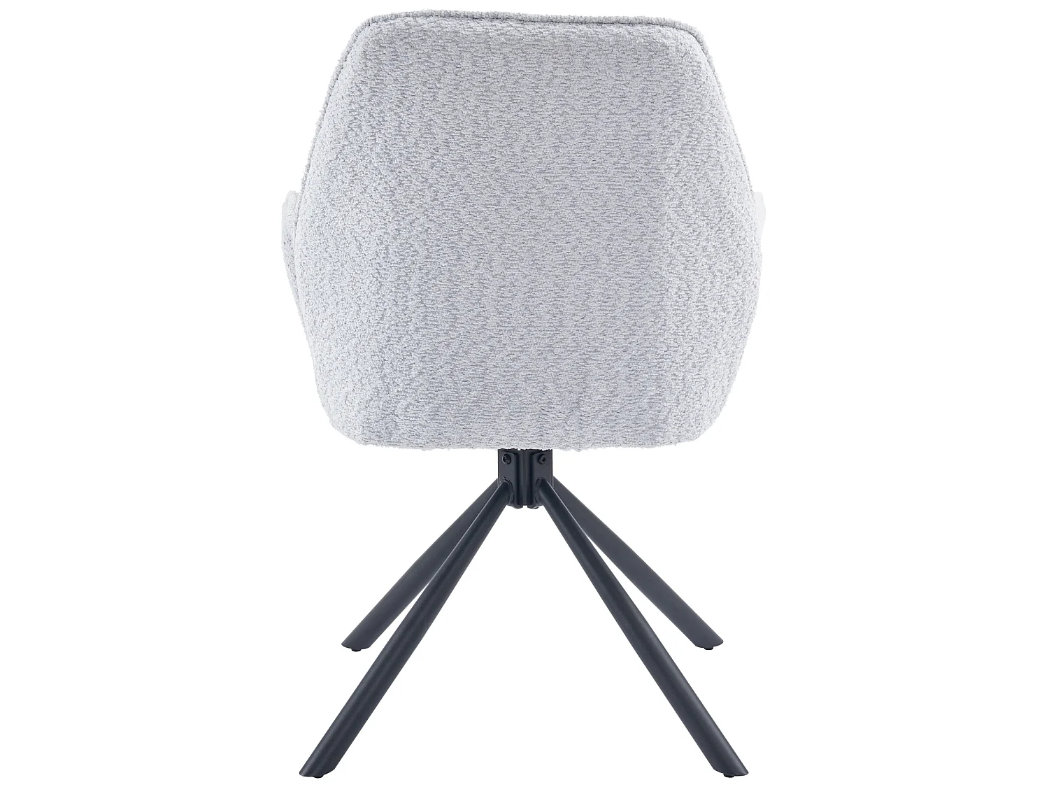 Chaise de salle à manger pivotante à 180 ° en tissu bouclette et métal - gris