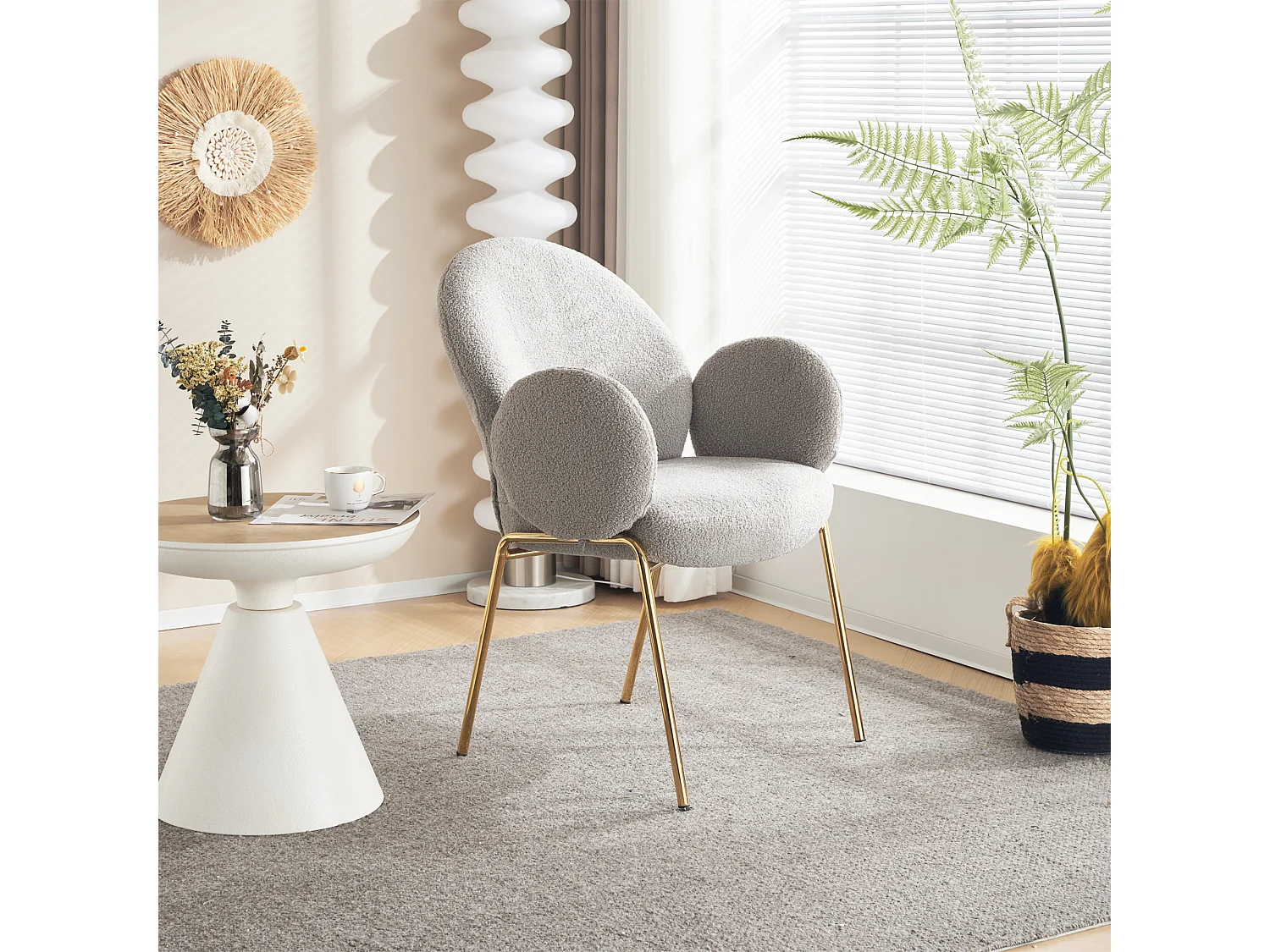 Eetkamerstoel in grijze badstof