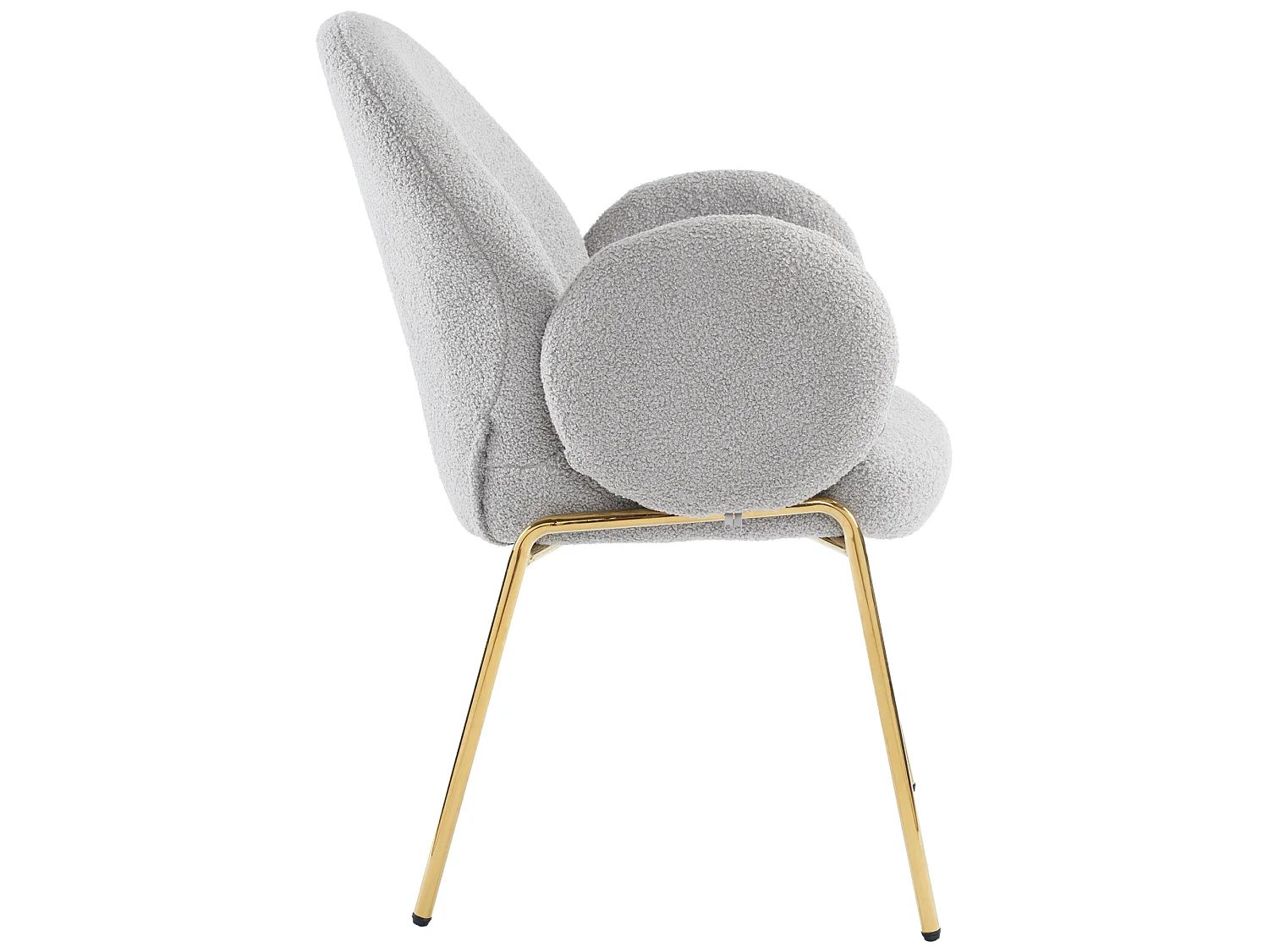 Esszimmerstuhl aus grauem Frotteestoff