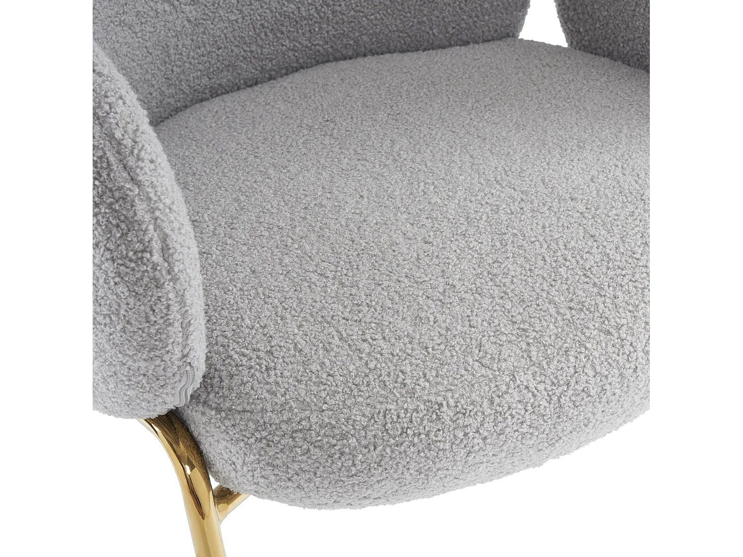 Esszimmerstuhl aus grauem Frotteestoff