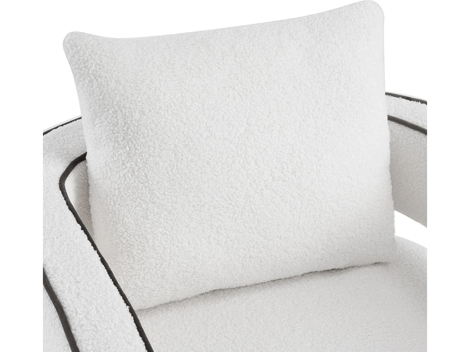 360° draaibare fauteuil in badstof met kussen - wit