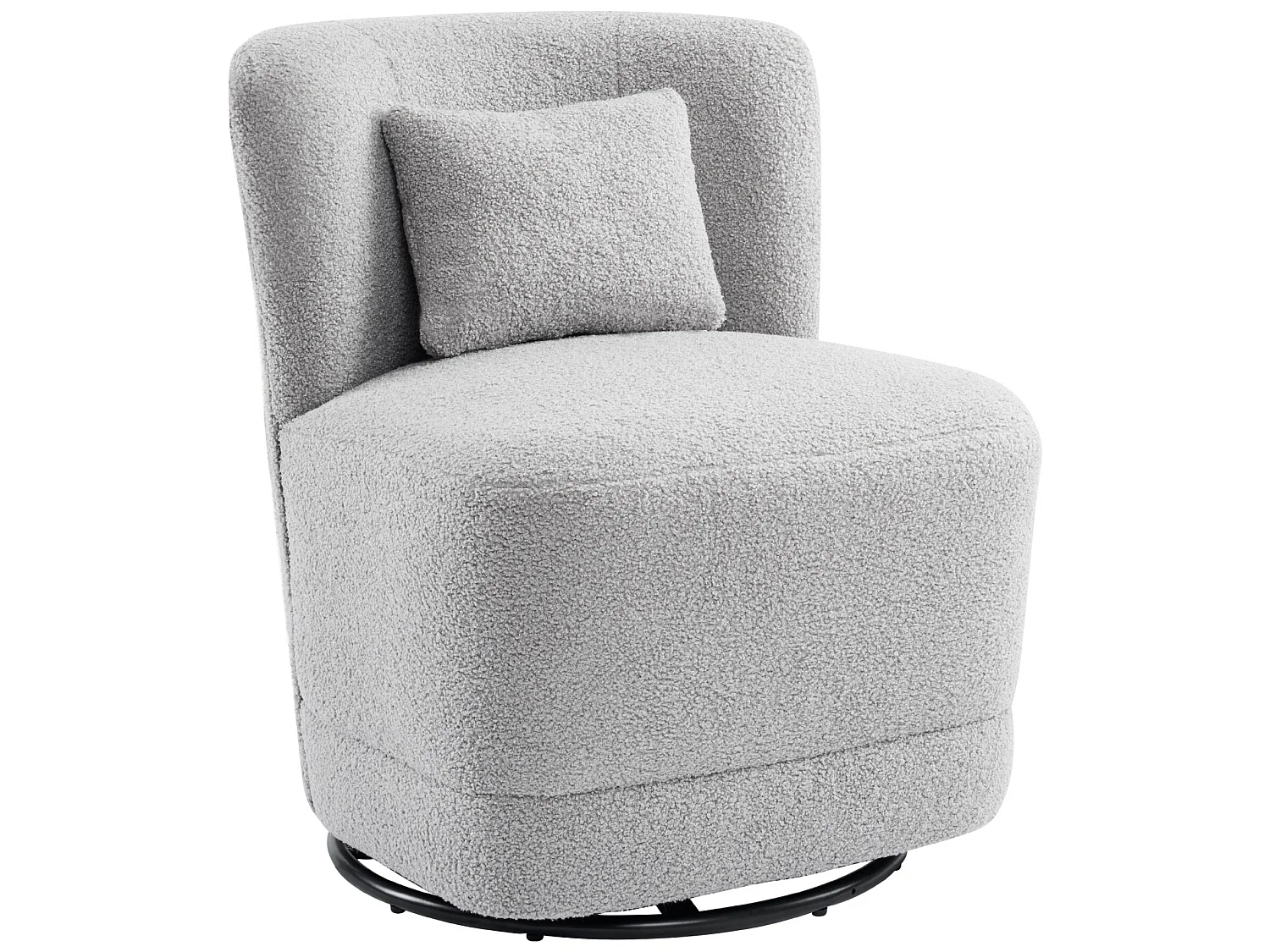 360° draaistoel in GRIJZE badstof met kussen