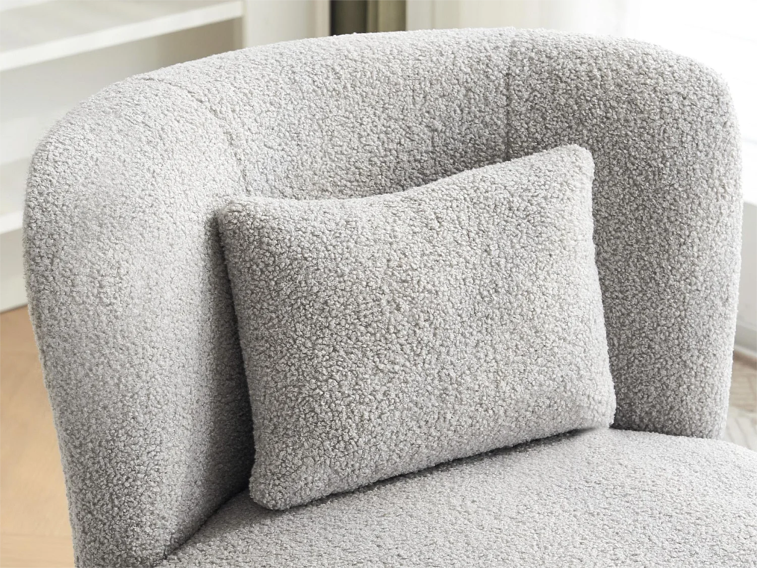 360° draaistoel in GRIJZE badstof met kussen