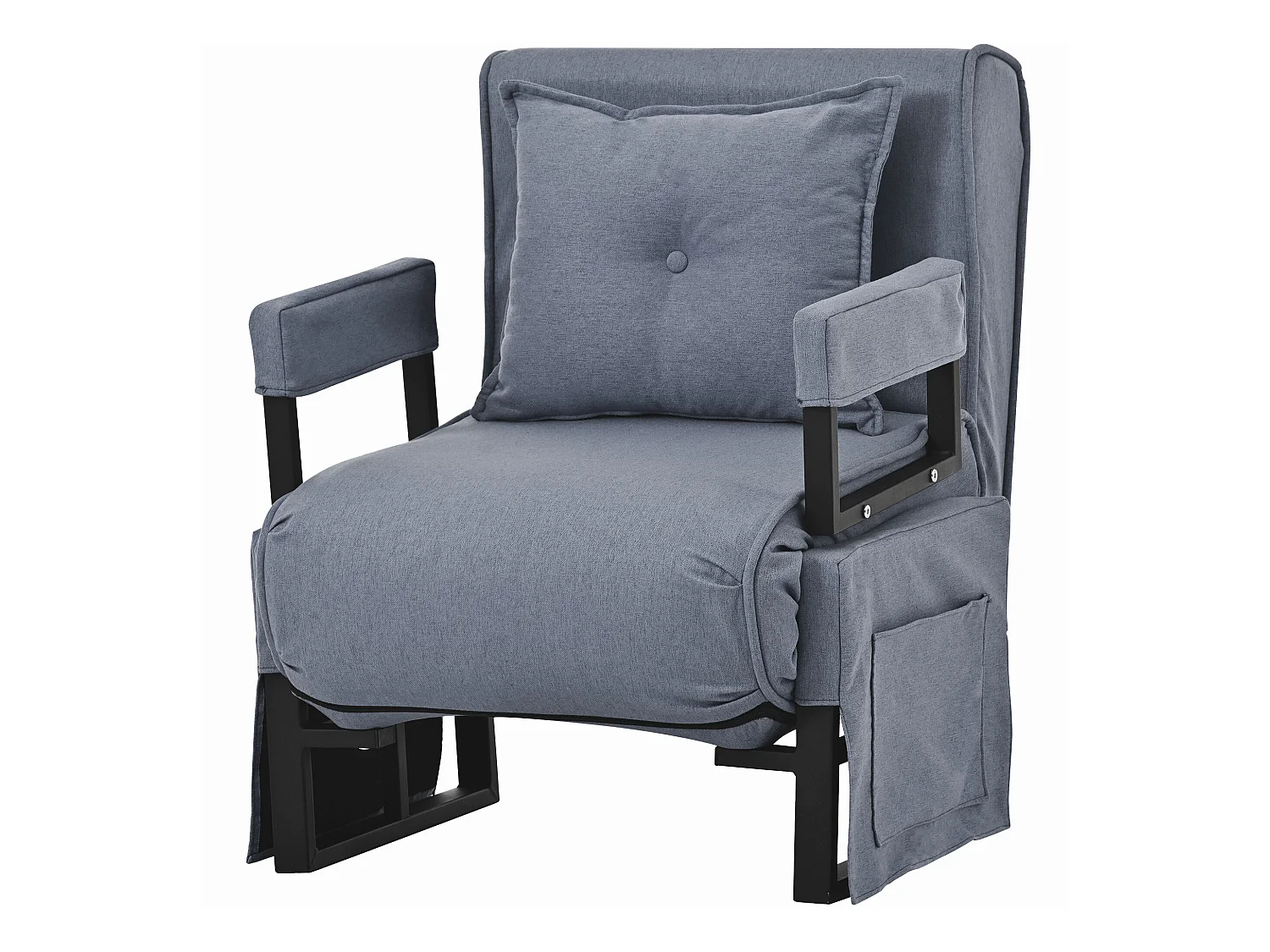 Fauteuil convertible 3 en 1 en tissu - gris