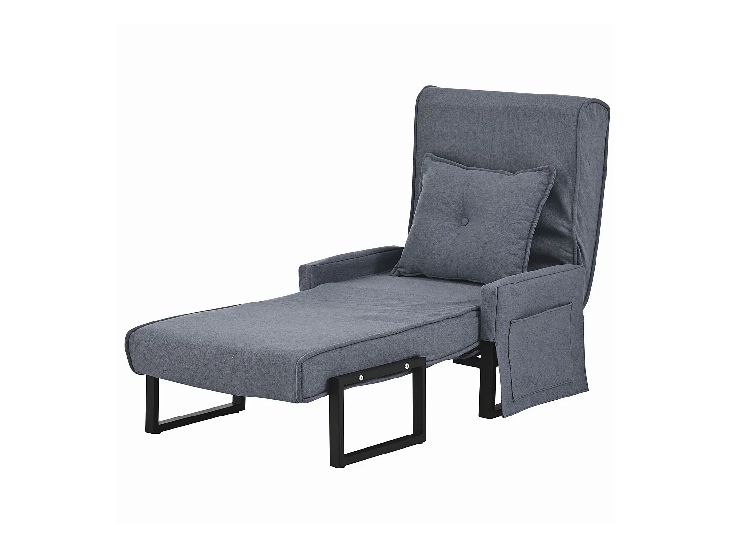 Fauteuil convertible 3 en 1 en tissu - gris
