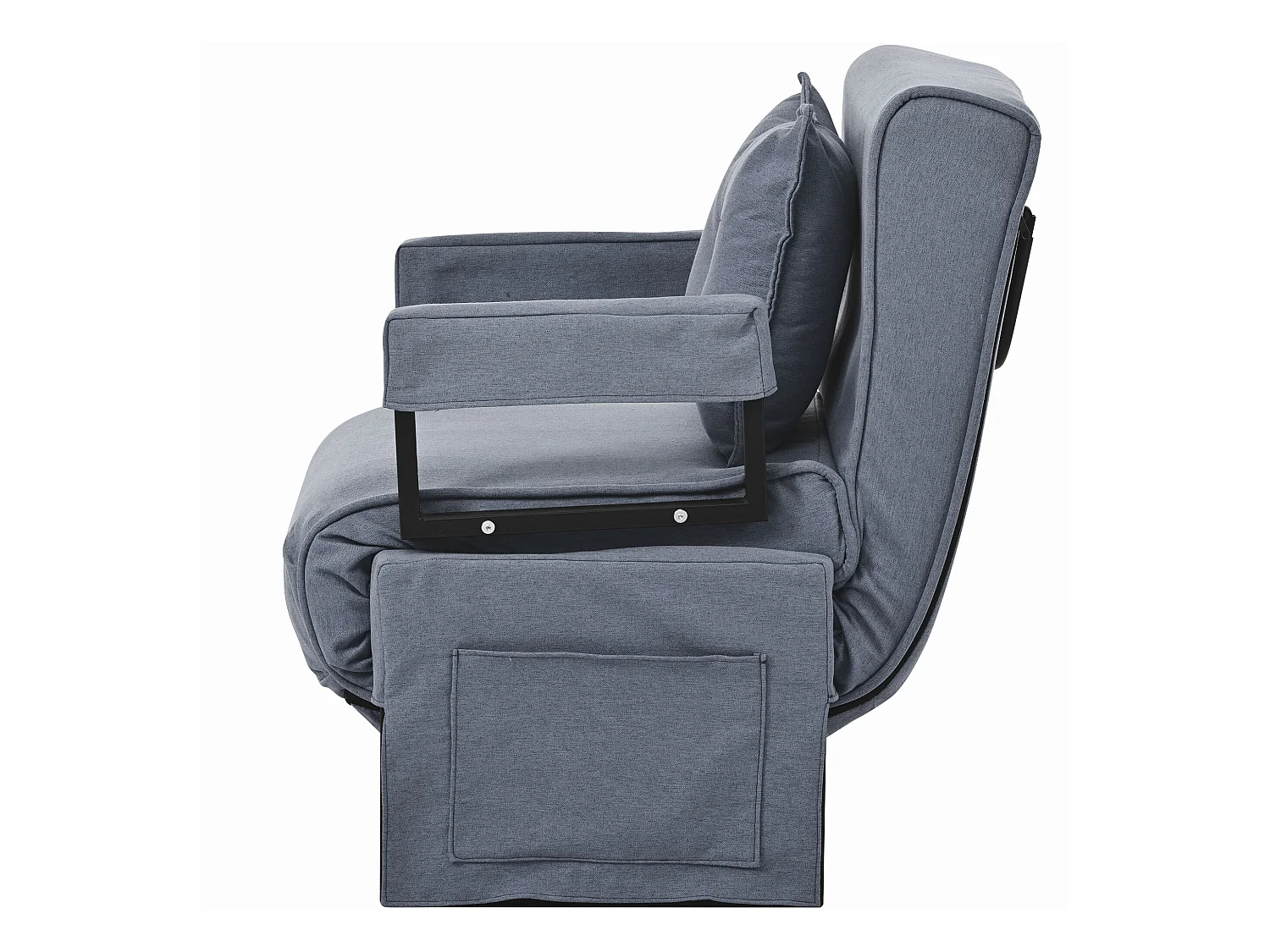 Fauteuil convertible 3 en 1 en tissu - gris
