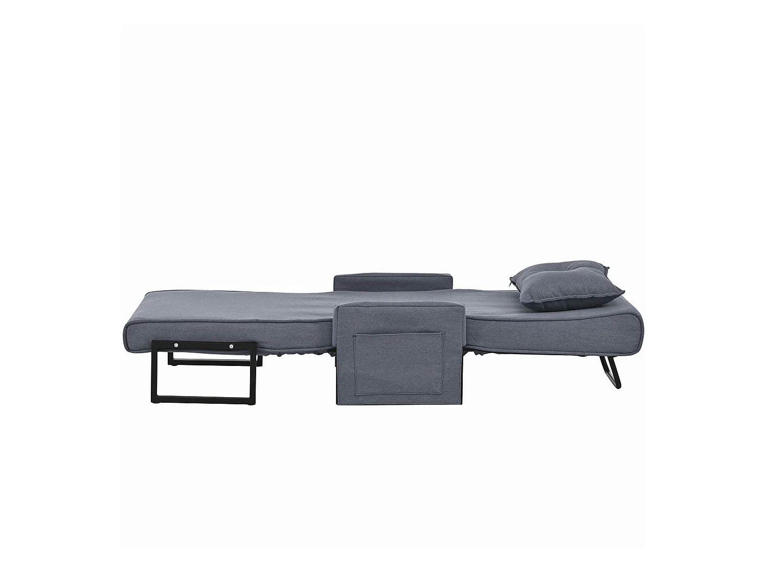 Fauteuil convertible 3 en 1 en tissu - gris